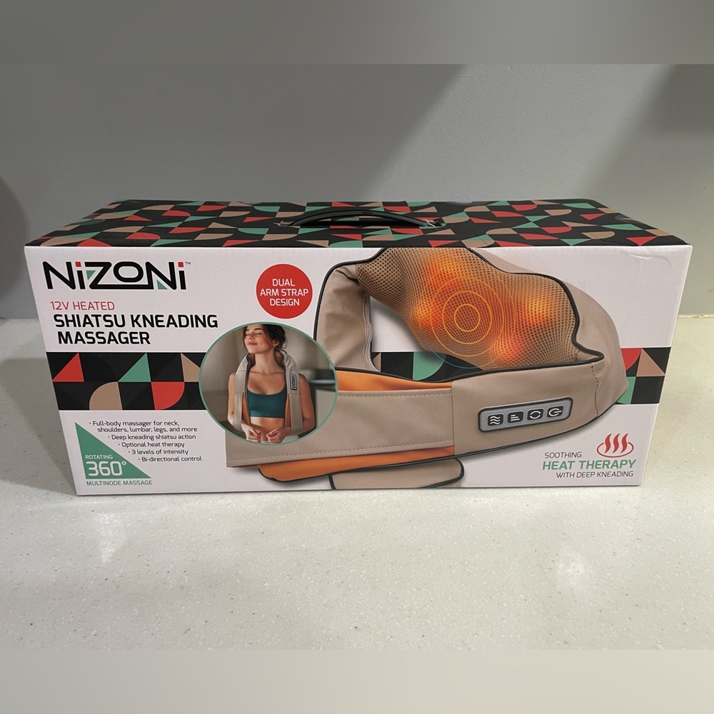 NIZONI 12V Heated Shiatsu Kneading Massager